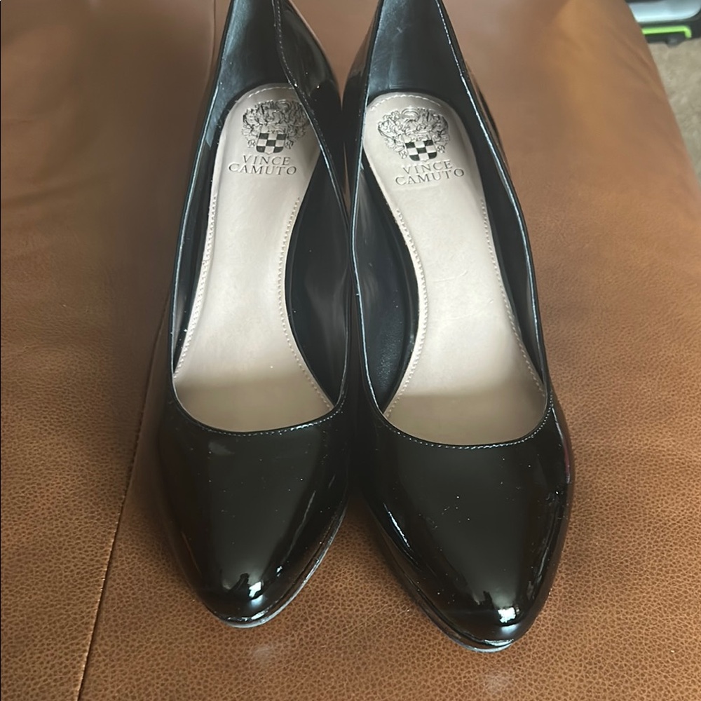 Vince Camuto Glossy Black Heels